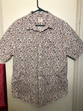 Levi's Men’s Short-Sleeve Floral Button-Up Shirt Size L
